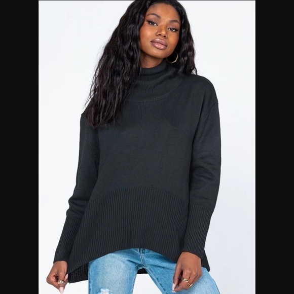 Princess Polly Black Larnee Knit Turtleneck Sweater XS/S - Picture 1 of 8